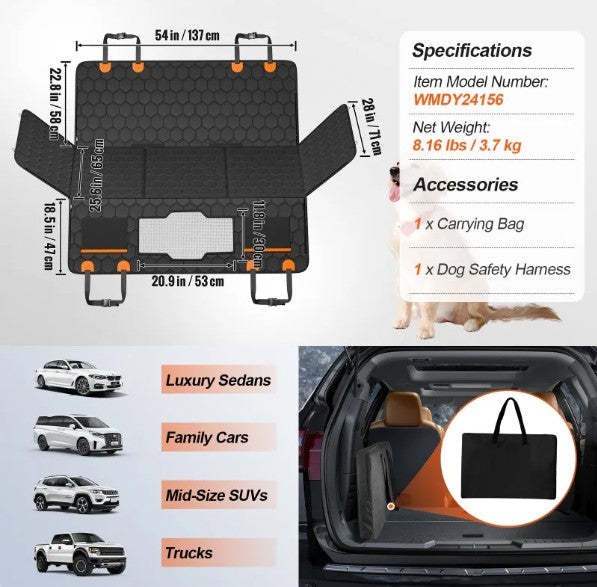 Waterproof Dog Car Seat Cover for Back Seat